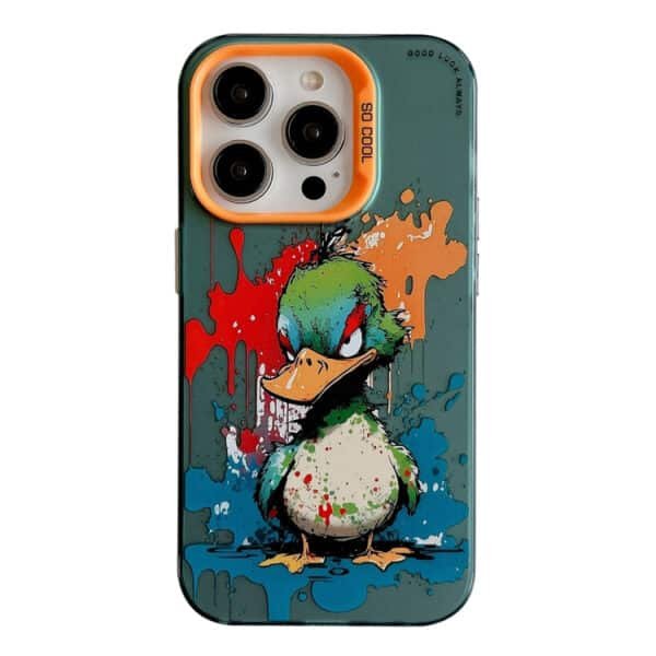 Cartoon duck art phone case for iPhone 16pro/16promax/15pro/15promax/14pro/14promax